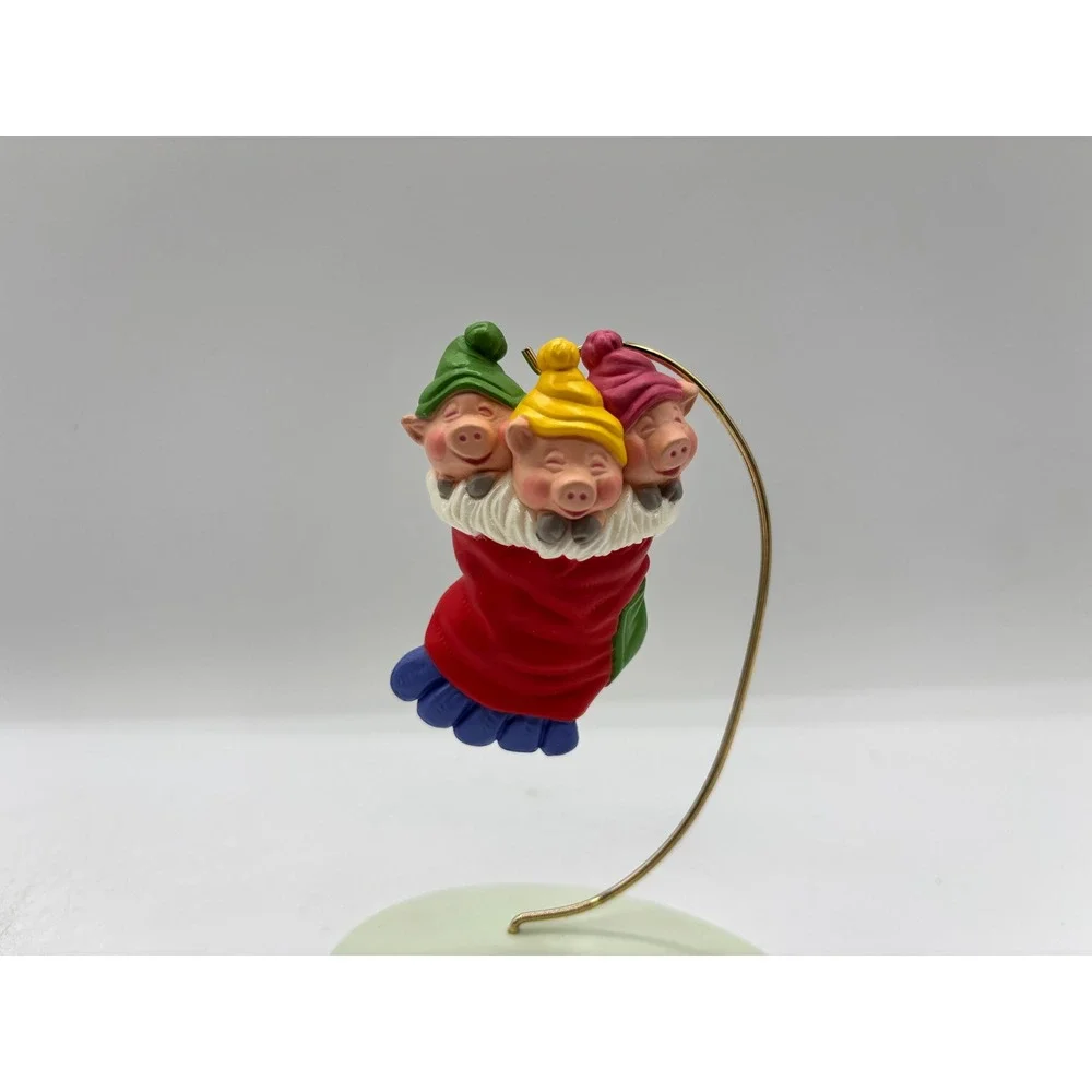 Hallmark Keepsake Ornament Dated 1990 Vintage Three Little Piggies Handcrafted